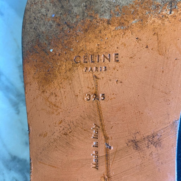 Celine black suede flat suede sandals, sz 39.5 - Picture 8 of 9